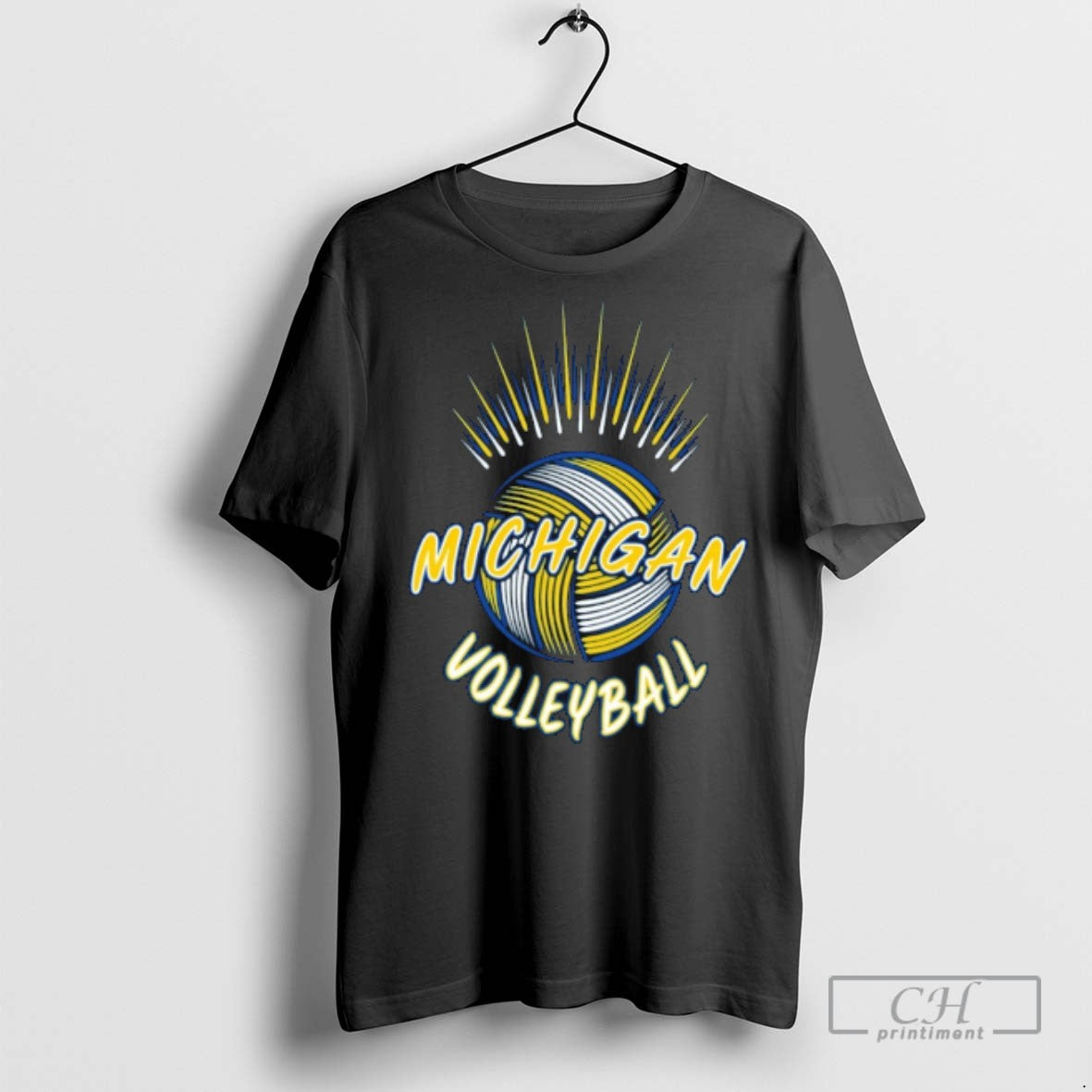 Michigan Wolverines Volleyball Spike T Shirts Sweatshirt Vintage Look