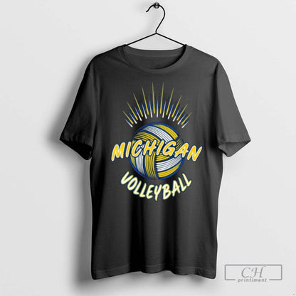 Michigan Wolverines Volleyball Spike T Shirts Sweatshirt Vintage Look