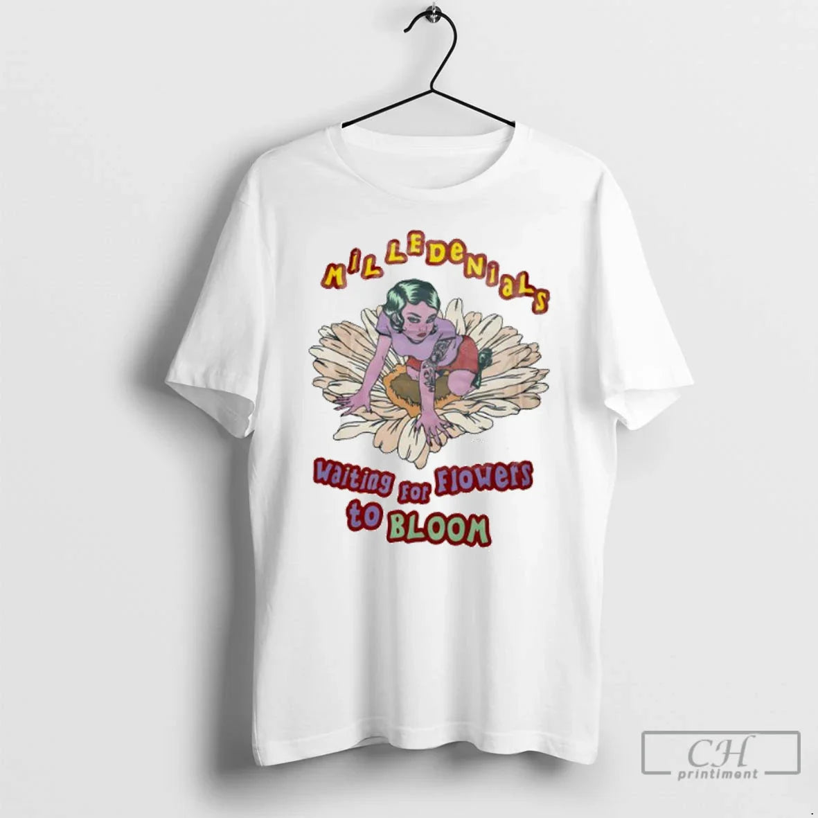 Milledenials Waiting Flowers To Bloom Ladies Long Sleeve Elegant