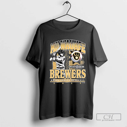 Milwaukee Brewers 2025 Postseason Participant Playoff TShirt Retro