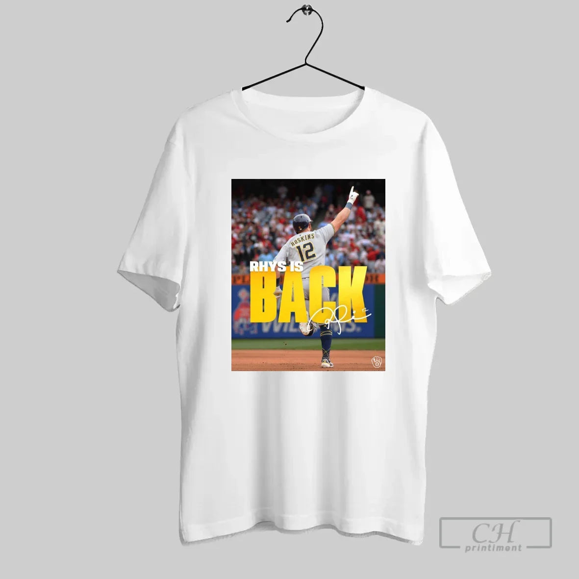 Milwaukee Brewers Baseball Rhys Hoskins Rhys Is Back Signature Tee