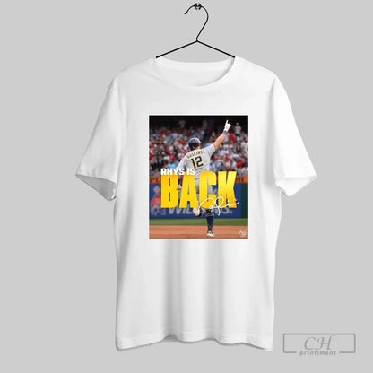 Milwaukee Brewers Baseball Rhys Hoskins Rhys Is Back Signature Tee