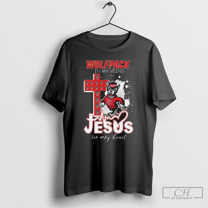 Nc State Wolfpack Mascot My Veins Jesus My Heart 2025 Tank Top