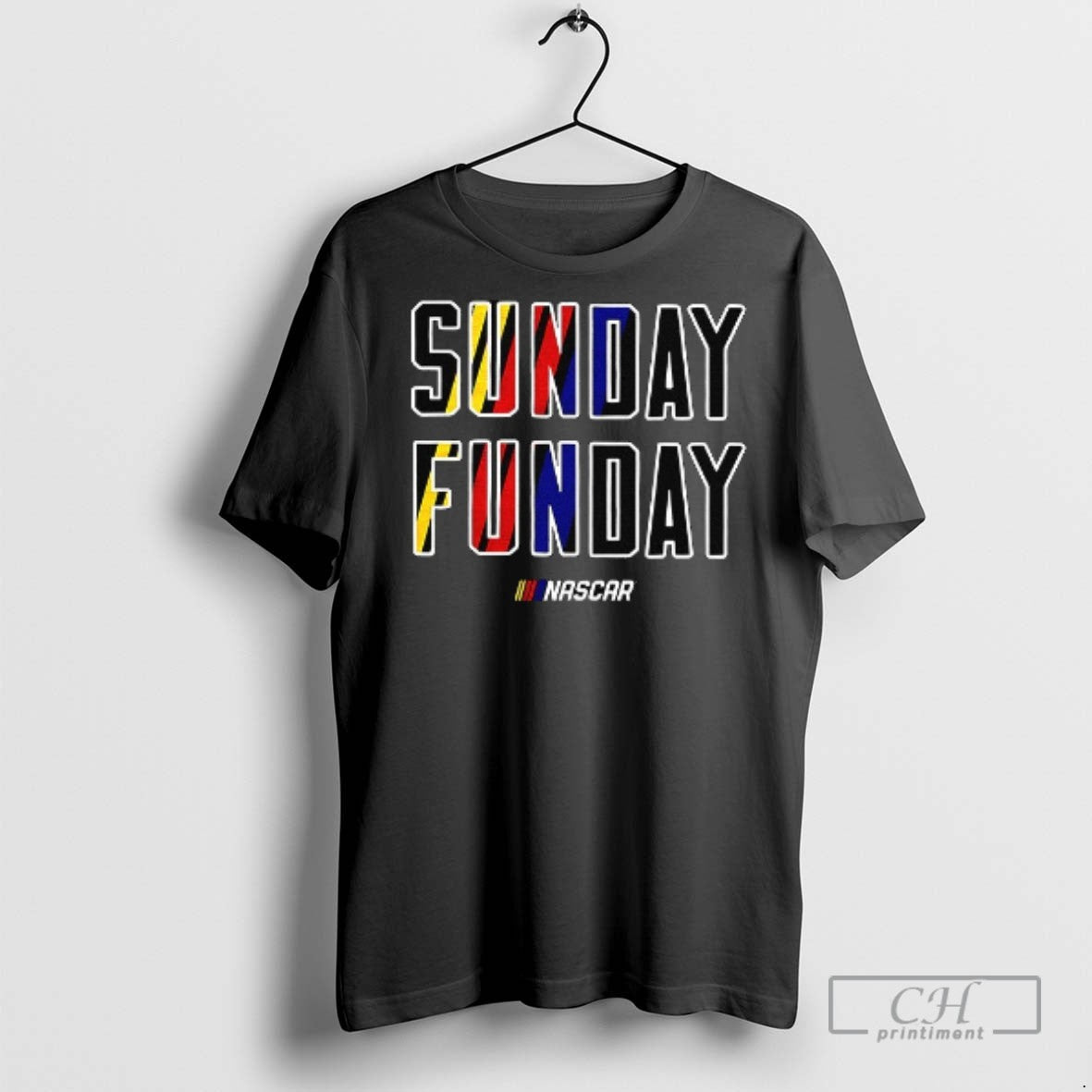 Nascar Sunday Funday T Shirts Long Sleeve Premium Art