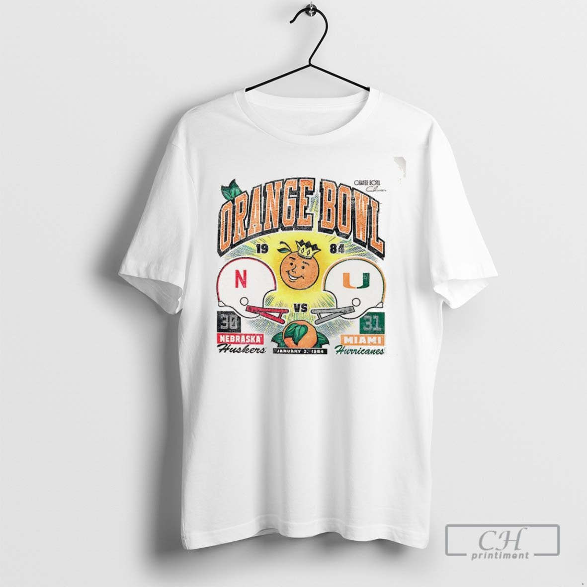Nebraska Huskers Vs Miami Hurricanes 1984 Orange Bowl T Shirts Hoodie