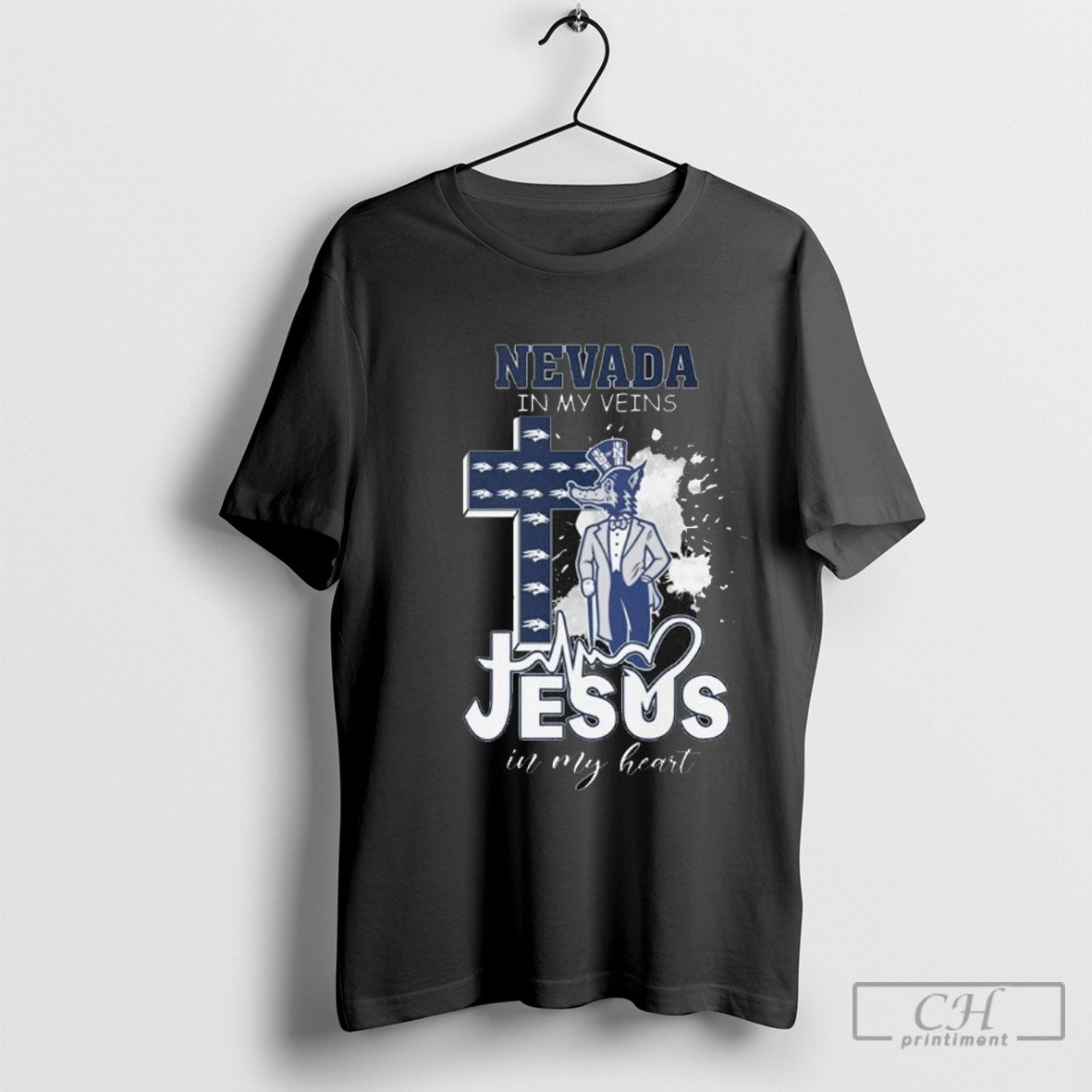 Nevada Mascot My Veins Jesus My Heart 2025 Long Sleeve Elegant Apparel
