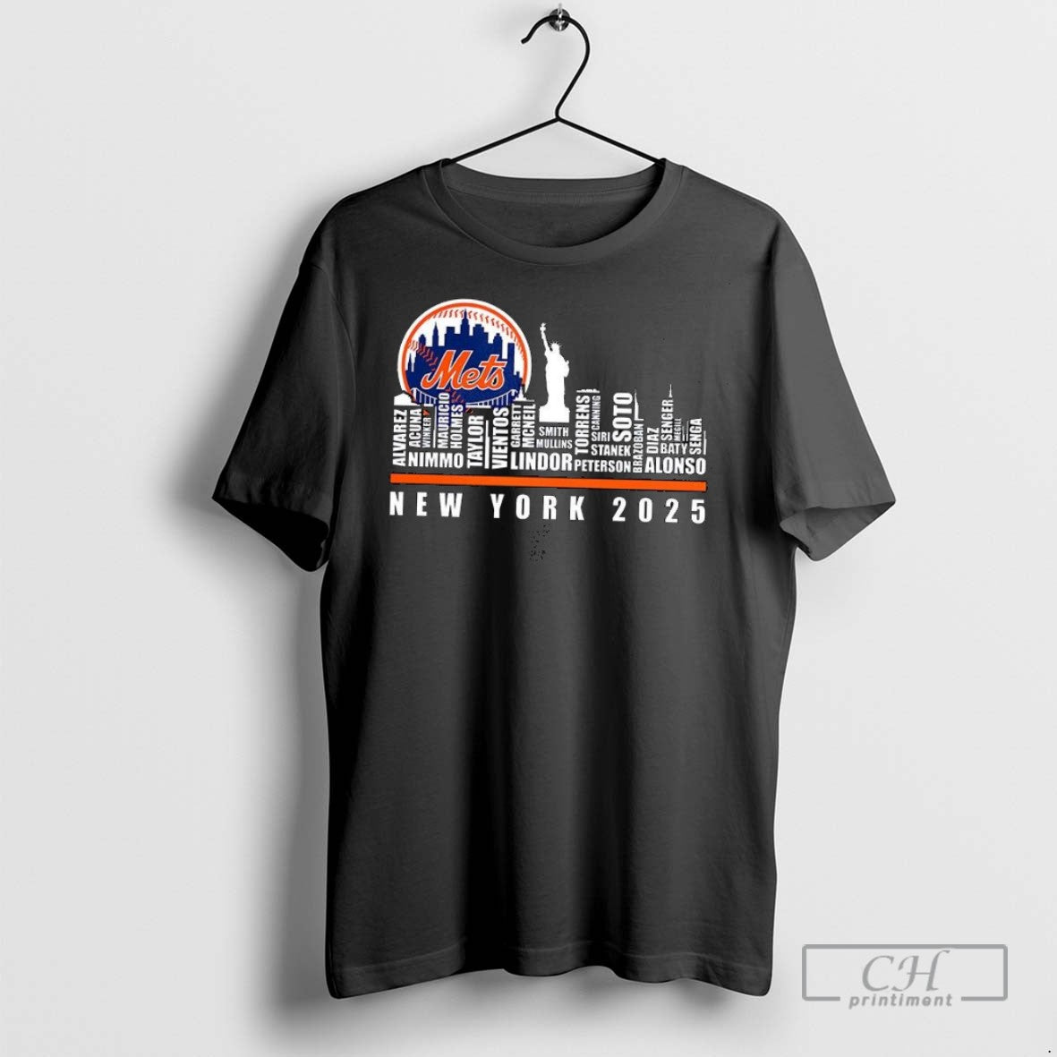 New York Mets 2025 Name City Skyline T Shirts Shirt Authentic Merch
