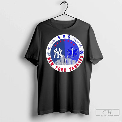 New York Yankees Baseball Heartbeat Ems Skyline T Shirts Hoodie