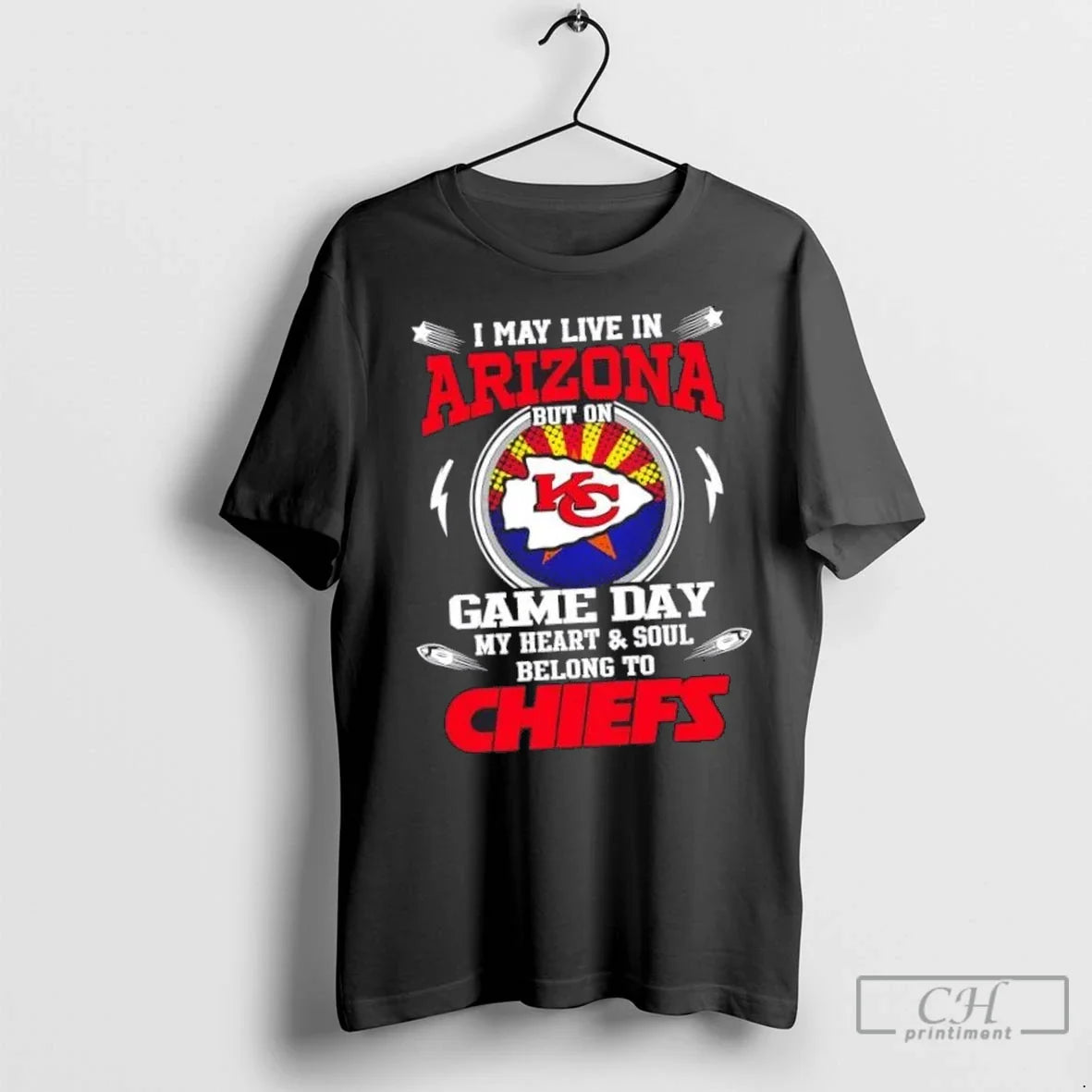 Nice I May Live Arizona But Game Day My Heart And Soul Belongs TShirt
