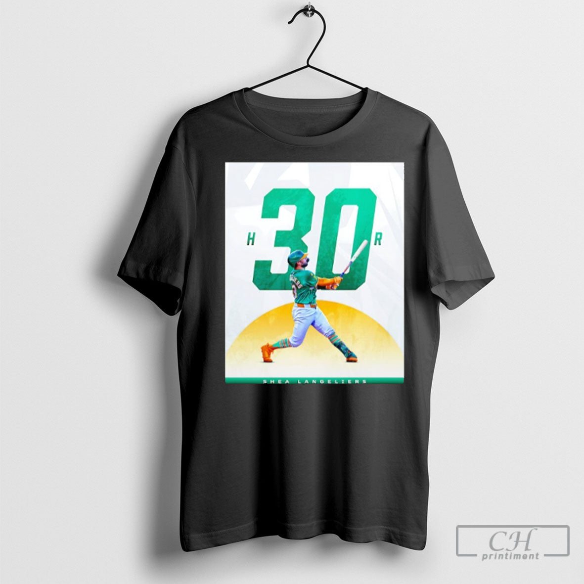 Oakland Athletics Shea Langeliers 30 Homer Season Tee Designer Art