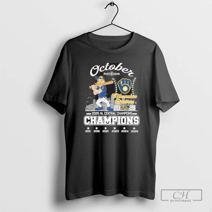 October Postseason Milwaukee Brewers Mascot 2025 Nl Central Division