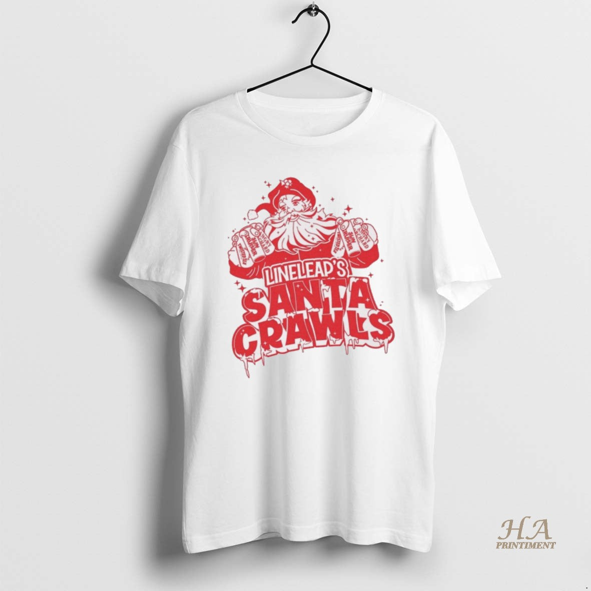 2025 Lineleaps Santa Crawls TShirt Authentic Fashion