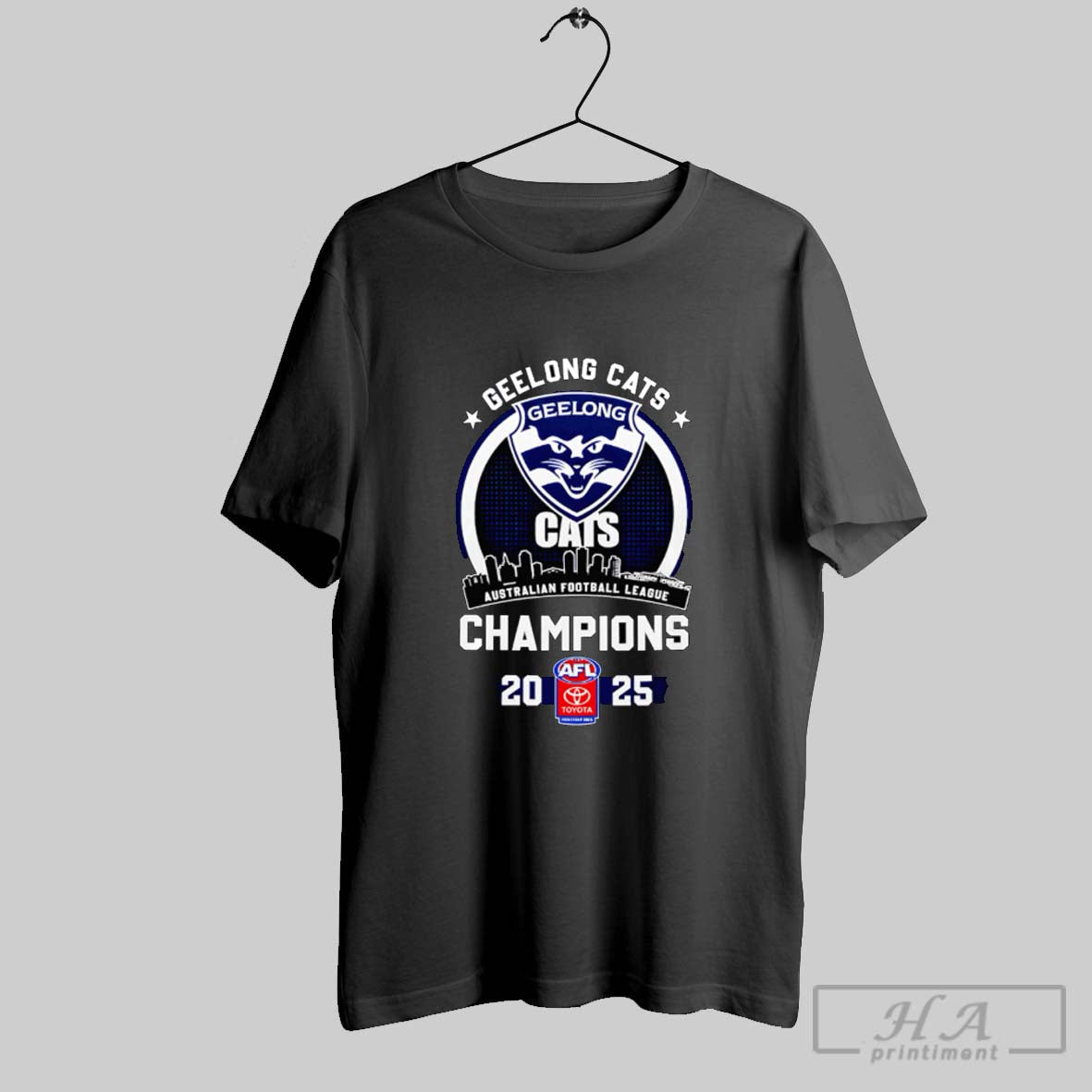 Afl Geelong Cats Champions 2025 Skyline Hoodie Premium Collection