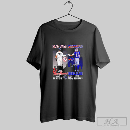 Aaron Judge New York Yankees All Season Bump Hands Josh Allen Buffalo