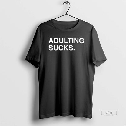 Adulting Sucks Black Tee Modern Apparel