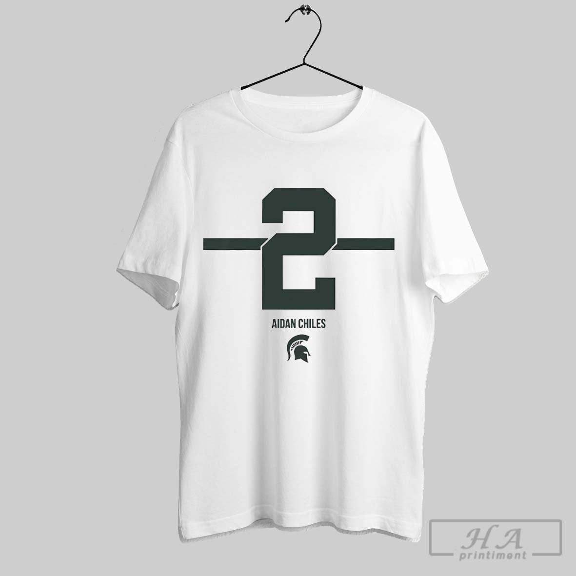 Aidan Chiles 2 Stripe Michigan State Spartans Tee Designer Style