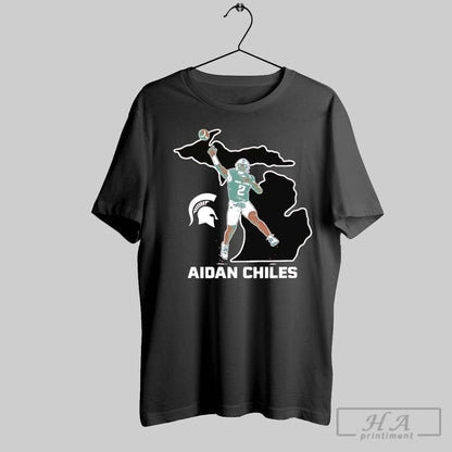 Aidan Chiles State Star Michigan State Spartans Long Sleeve Elegant