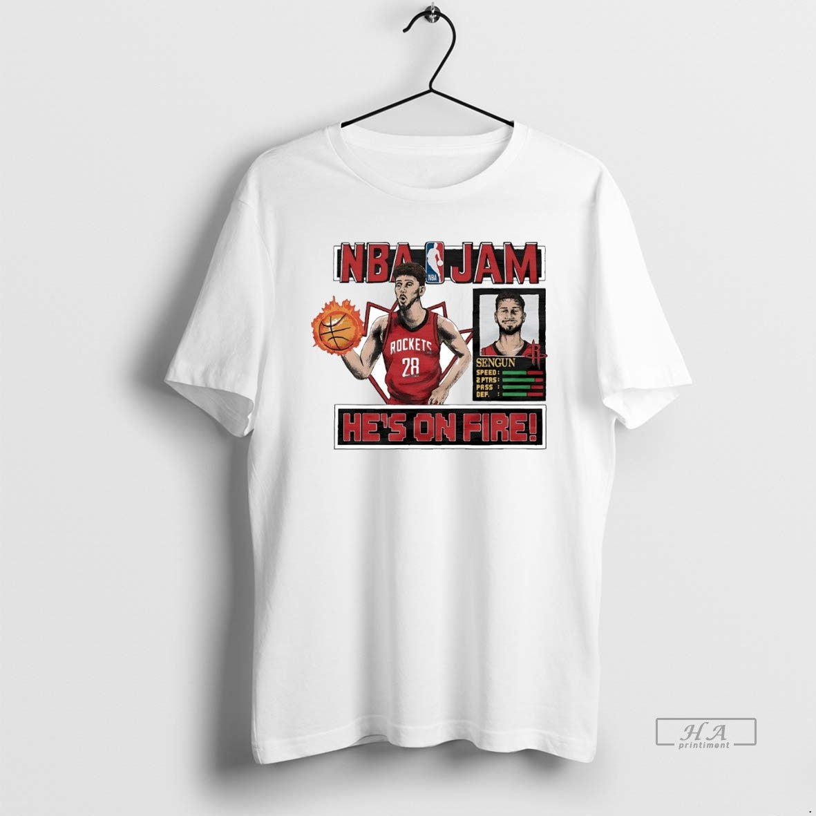 Alperen Sengun Hes Fire Nba Jam Rockets Shirt Retro Merch