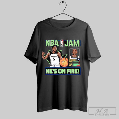 Anthony Edwards Nba Jam Hes Fire Minnesota Timberwolves Tee Vintage