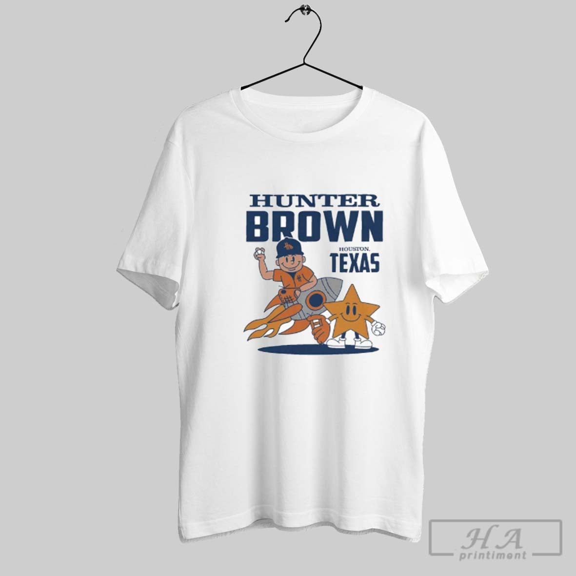 Astros Hunter Brown Summer Cartoon Tee Vintage Design