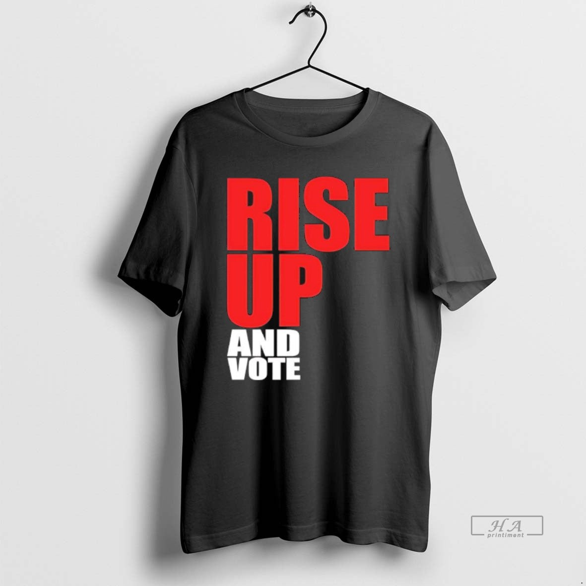 Atlanta Falcons Rise Up And Vote Black Tee Vintage Art
