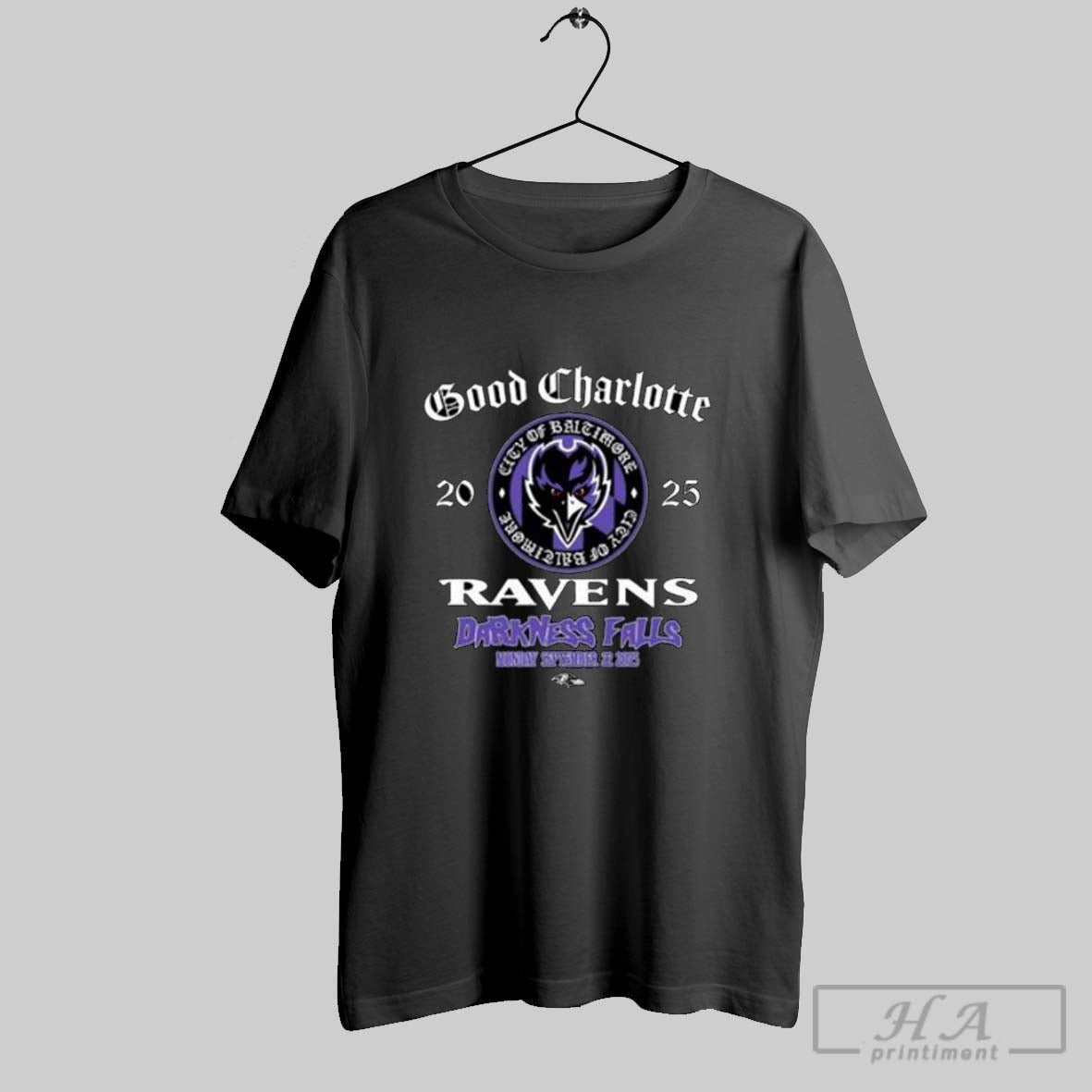 Baltimore Ravens Good Charlotte Darkness Falls 2025 Hoodie Exclusive