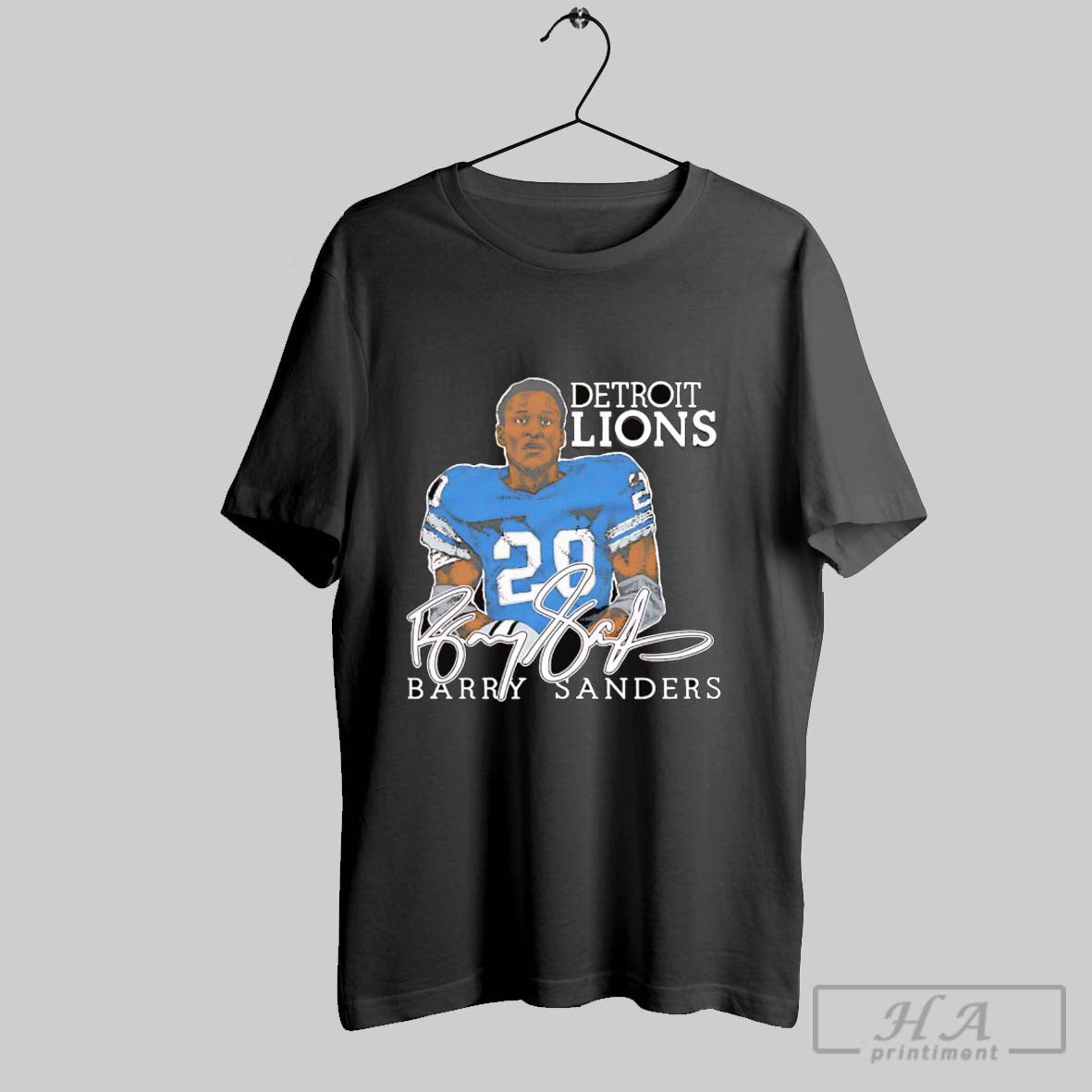 Barry Sanders Caricature Player Detroit Lions TShirt Premium Art