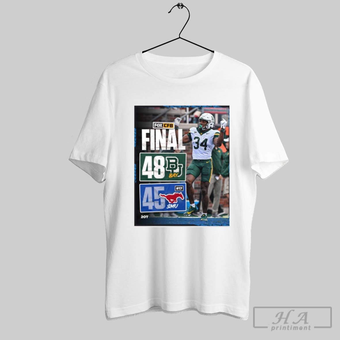 Baylor Bears 48 45 Smu Mustangs Sep 6 2025 Cfb Fox Poster Tee Vintage