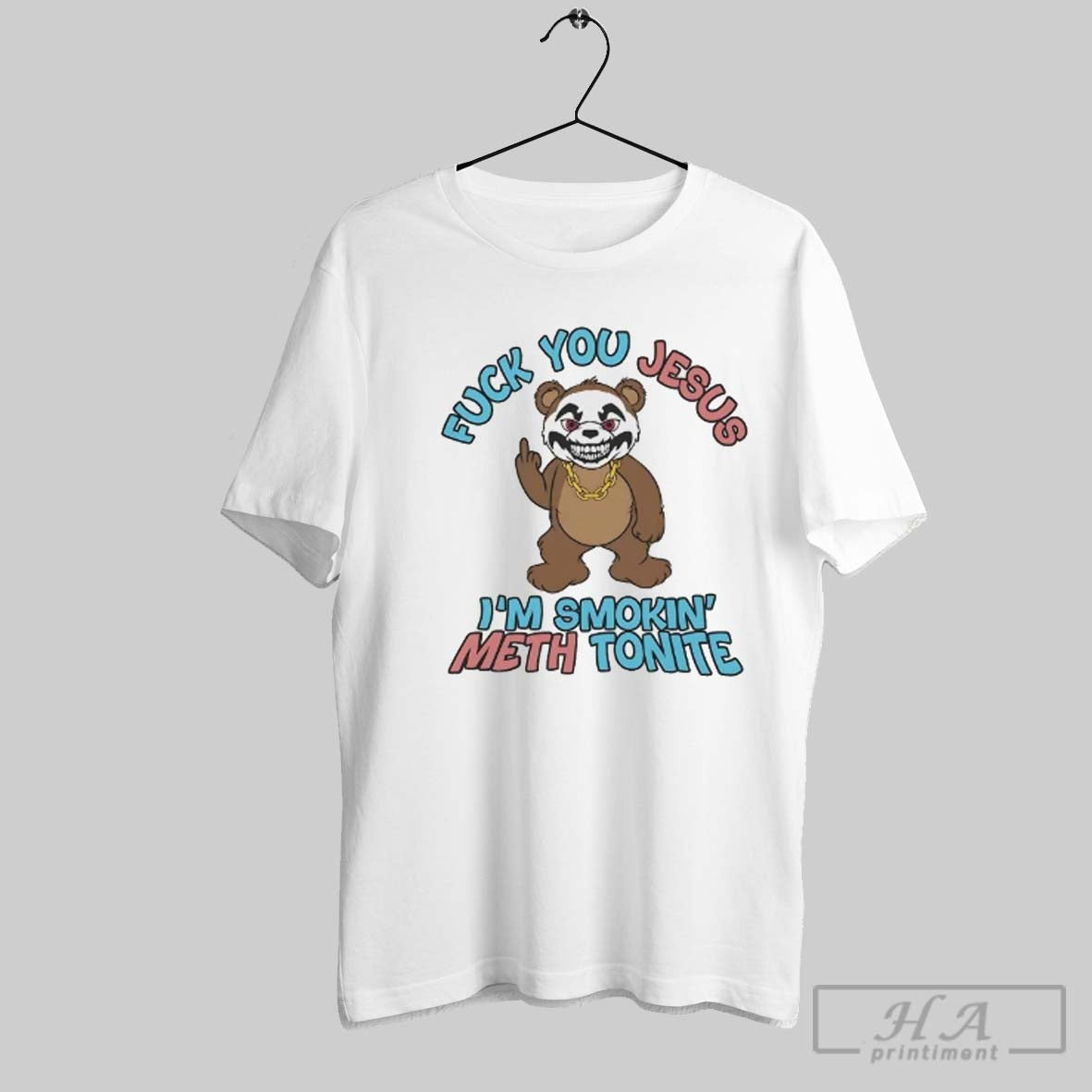 Bear Fuck You Jesus Im Smokin Meth Tonite Tank Top Classic Fashion