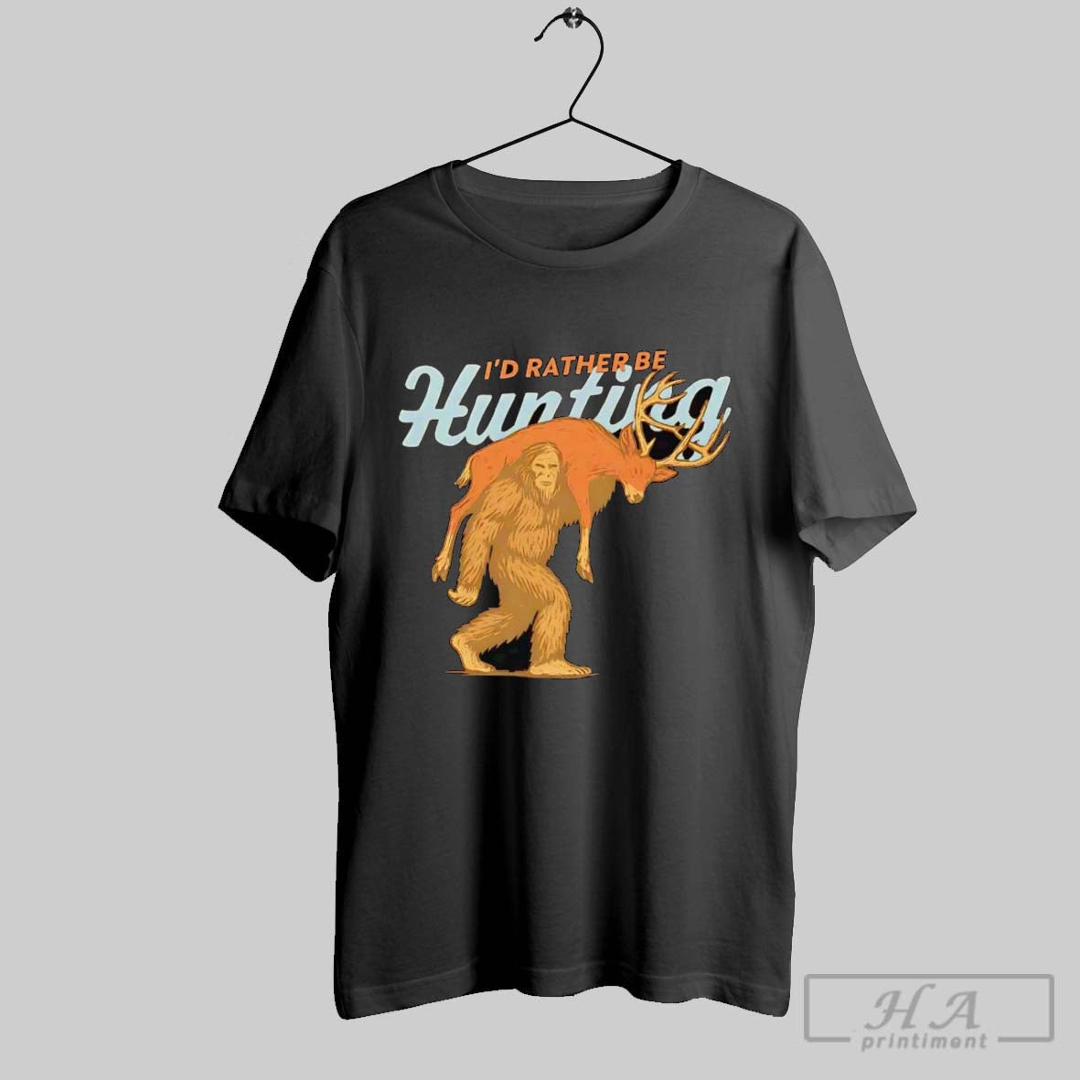 Bigfoot Id Rather Be Hunting Buck Tank Top Exclusive Apparel