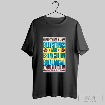 Billy Strings Nashville Tn September 15 2025 TShirt Authentic Art