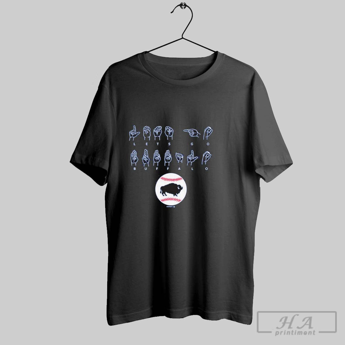 Bisons Lets Go Buffalo Asl Language Long Sleeve Exclusive Art