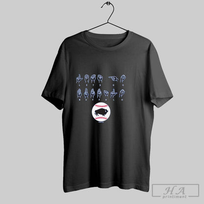 Bisons Lets Go Buffalo Asl Language Long Sleeve Exclusive Art
