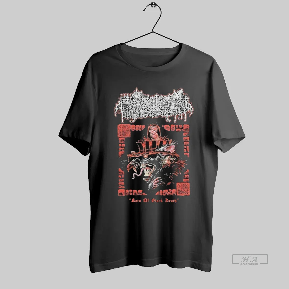 Bloody Keep Rats Black Death Shirt Vintage Style