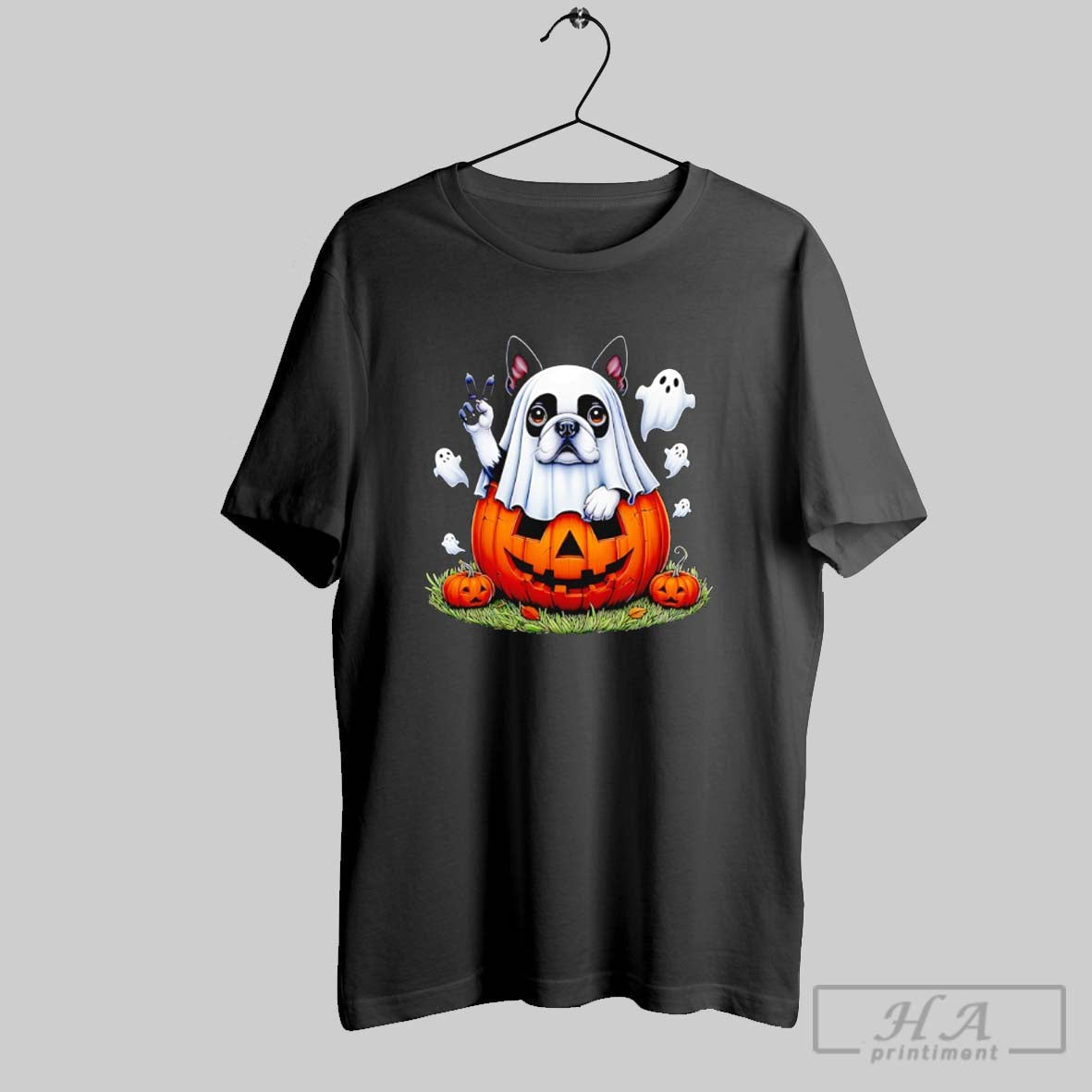 Boston Terrier Ghost Boo Halloween TShirt Unique Outfit