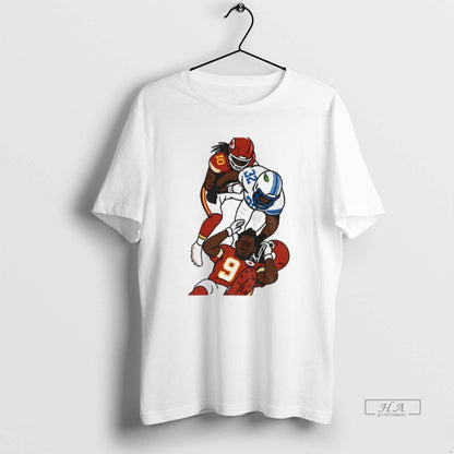 Brian Branch Vs Juju Smith Schuster Detroit Lions Chiefs Long Sleeve