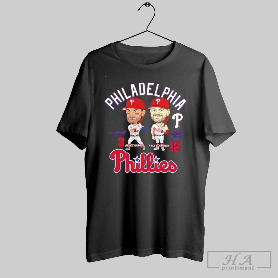 Bryce Harper Kyle Schwarber Philadelphia Phillies Caricature Tee