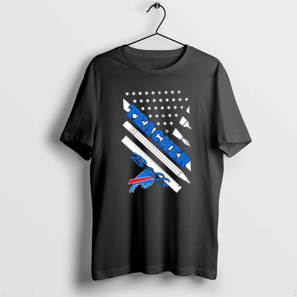 Buffalo Bills Football X Teacher American Flag Tee Authentic Fashion