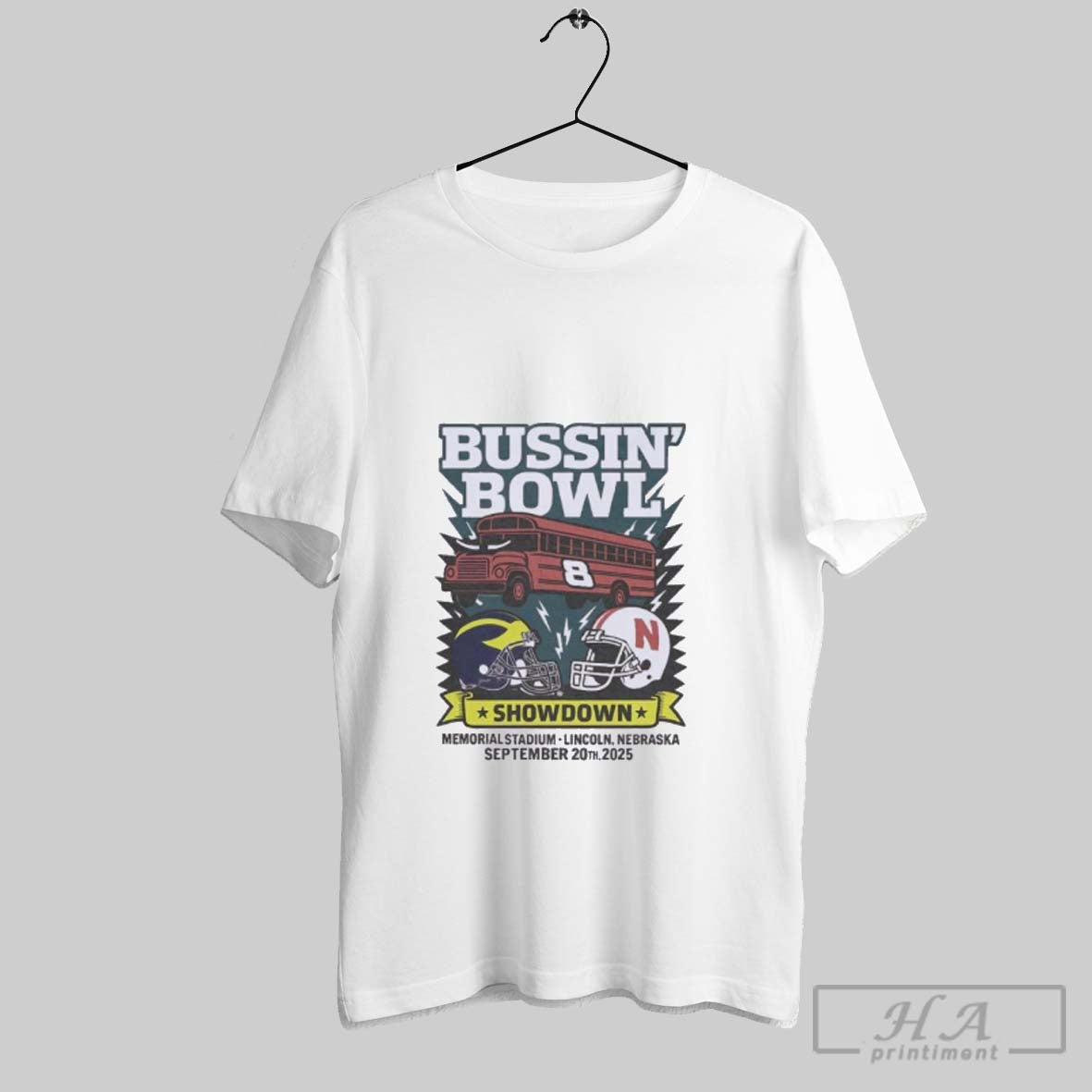 Bussin Bowl Showdown 2025 Nebraska Vs Michigan Hoodie Vintage Design