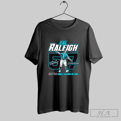 Cal Raleigh Catching History Single Season Hr King Seattle Hoodie