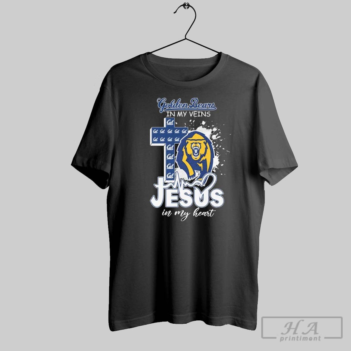California Golden Bears My Veins Jesus My Heart Mascot Shirt Classic