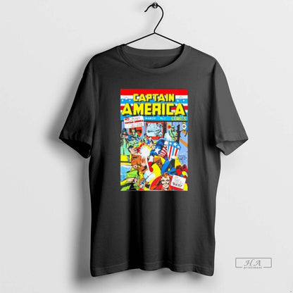 Captain America Punching Hitler Comic Shirt Unique Art