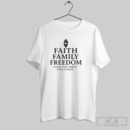 Carry Torch Charlie Faith Family Freedom Long Sleeve Trendy Design