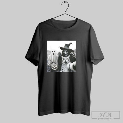 Cat Selfie Ghost Boo Witch Pumpkin Halloween TShirt Unique Gift