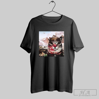 Cat Two Thousand Yard Stare Hoodie Authentic Collection