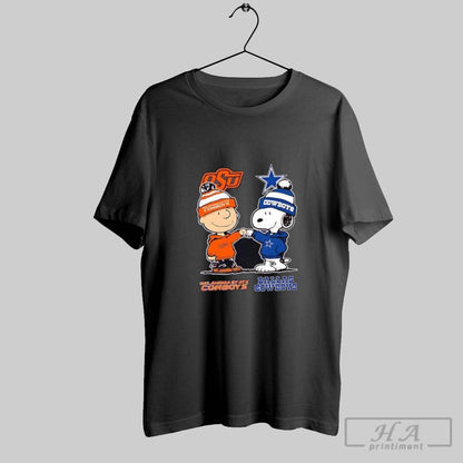 Charlie Brown And Snoopy Fist Pump Osu Cowboys And Dallas Cowboys