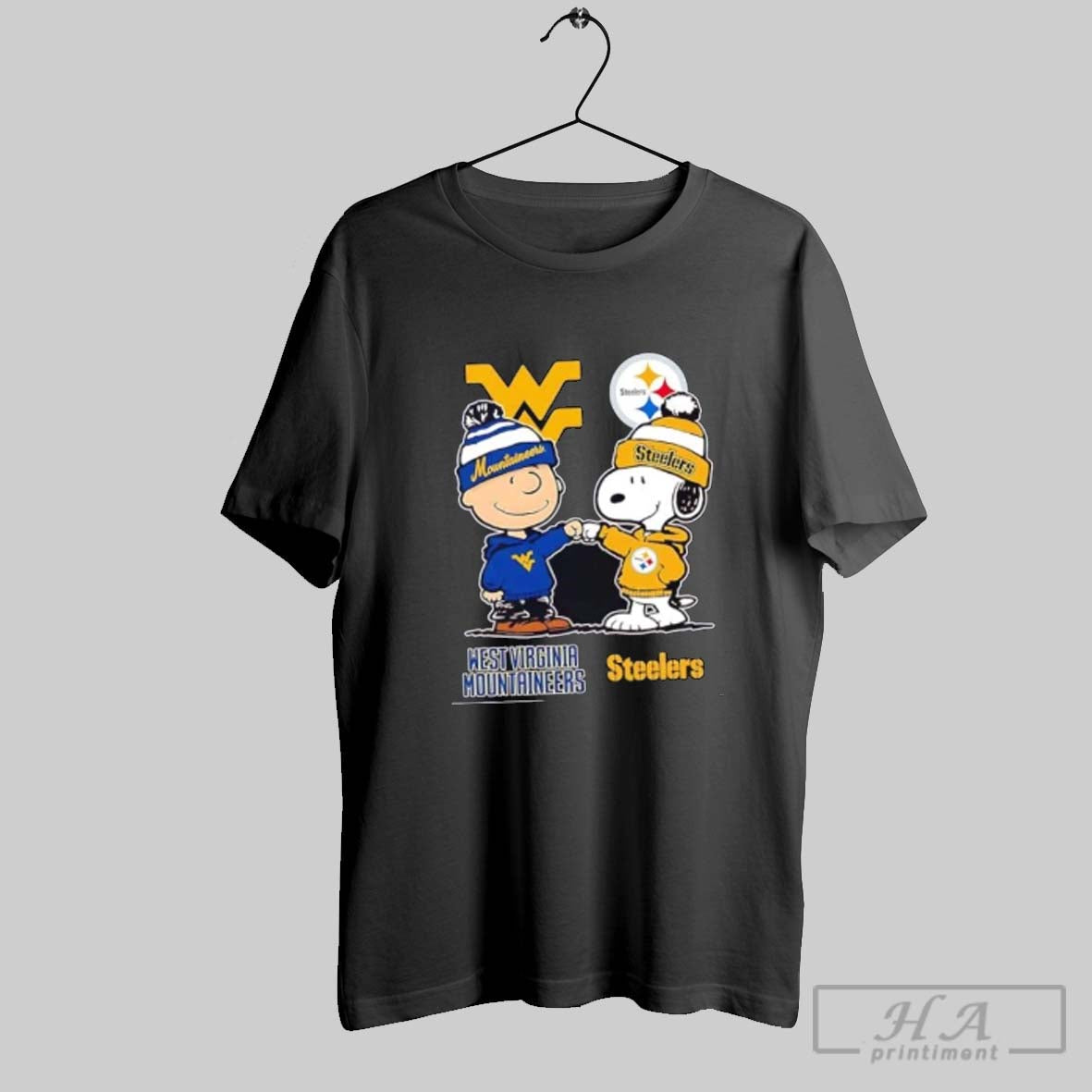 Charlie Brown And Snoopy Fist Pump Wsu Mountaineers And Steelers