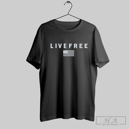 Charlie Kirk Live Free American Values Tee Premium Art