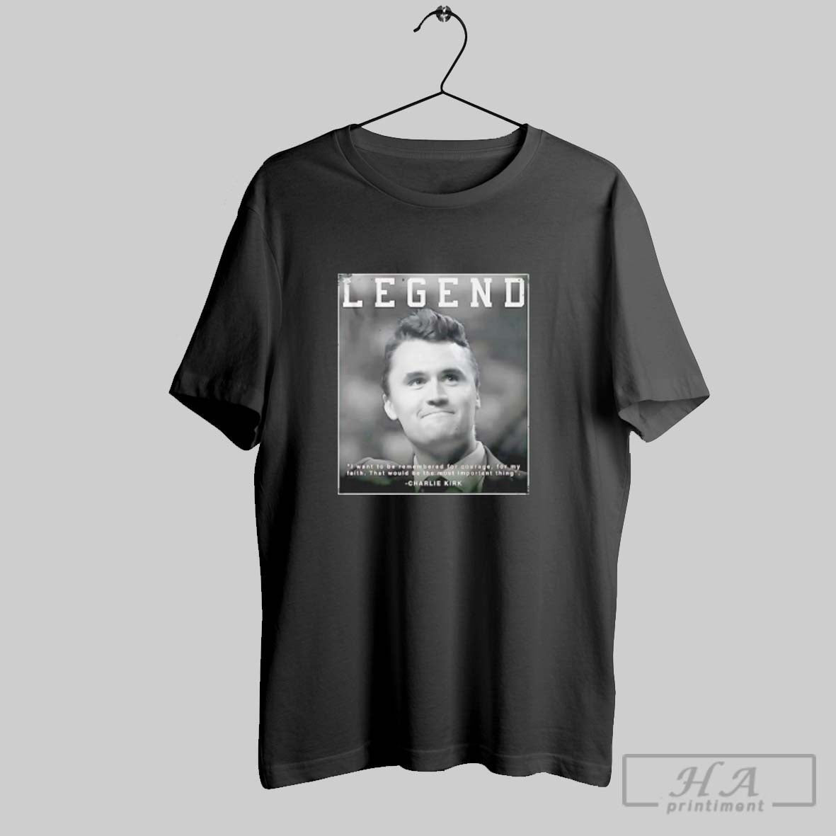 Charlie Kirk Legend Memorial Tee Designer Art