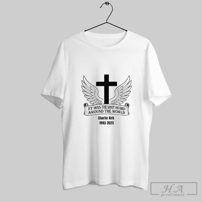 Charlie Kirk Memorial Cross Angel Duo It Was Shot Heard Around World
